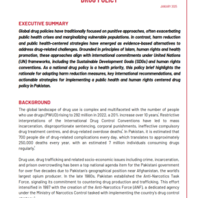 HARM REDUCTION AND PUBLIC HEALTH-CENTERED DRUG POLICY